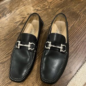 Salvatore Ferragamo Men’s Black Leather Loafer 10.5
